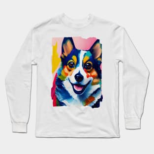 Cute Corgi Dog Portrait Long Sleeve T-Shirt